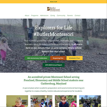 Butler Montessori Website Homepage